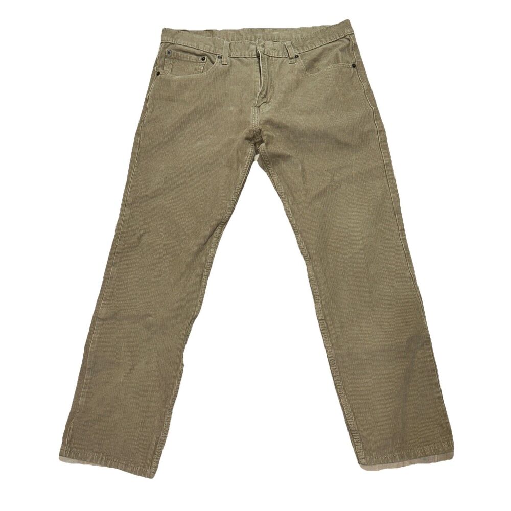 Levis 502 Corduroy Pants Mens 33x30 Stretch Flex Cord Skate Brown Beige